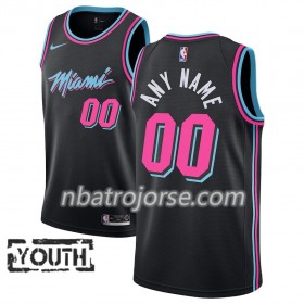 Barn Miami Heat Tröja Skräddarsydda 2018-19 Nike City Edition Svart Swingman